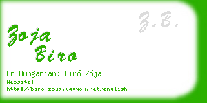 zoja biro business card